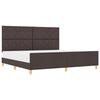 vidaXL Estructura de cama con cabecera Marr&oacute;n oscuro 200 x 200 cm tela