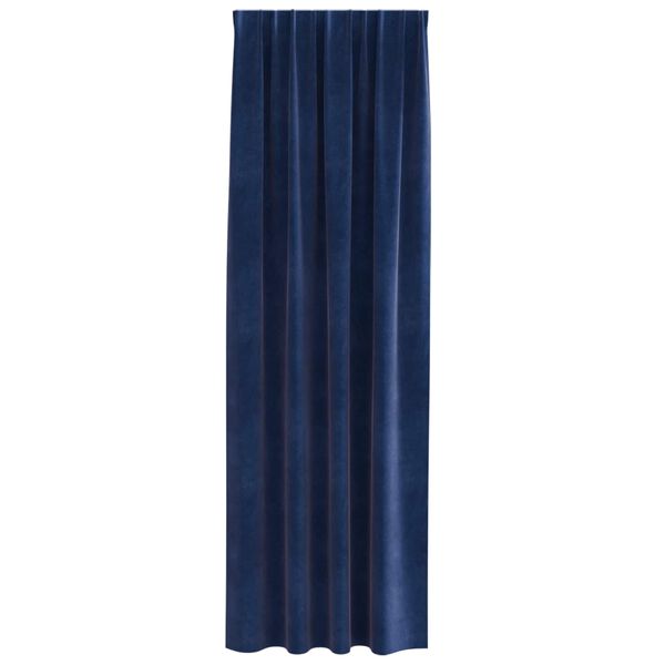 vidaXL Cortinas opacas 2 pcs Azul Oscuro 140 x 260 cm Terciopelo