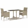 vidaXL Juego de comedor para jard&iacute;n 3 piezas beige