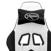 vidaXL Silla gaming cuero sint&eacute;tico blanco y negro