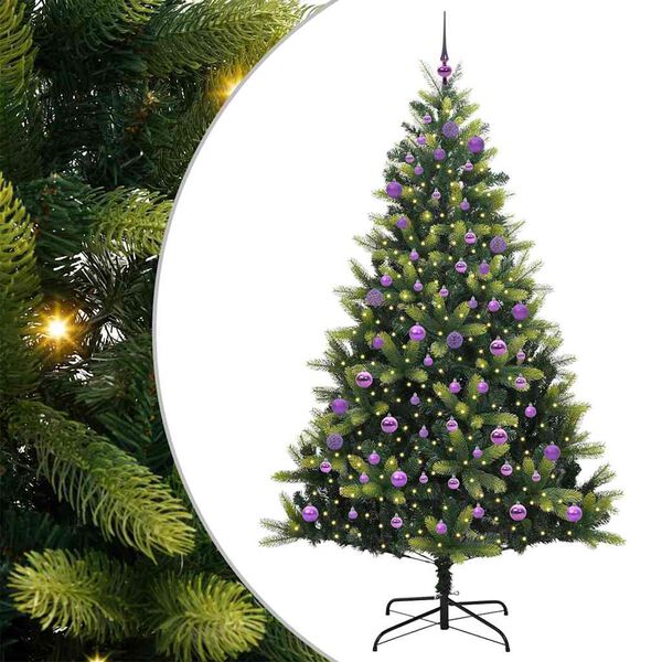 vidaXL &Aacute;rbol de Navidad Artificial Plegable 300 LEDs Verde 240 cm