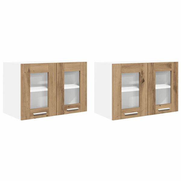 vidaXL Mueble colgante Riga 2 pcs Roble artesanal 60 x 31 x 40 cm