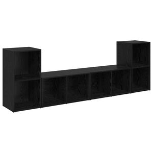 vidaXL Conjunto de mueble de TV 4 pcs Roble Negro 37 x 37 x 72 cm