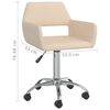 vidaXL Silla de oficina giratoria de tela color crema
