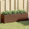 vidaXL Jardineras con 3 maceteros 2 uds rat&aacute;n PE marr&oacute;n 105x30x32 cm