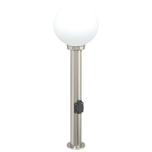 vidaXL Baliza de luz con toma de corriente de 80 cm, acero inoxidable, IP44