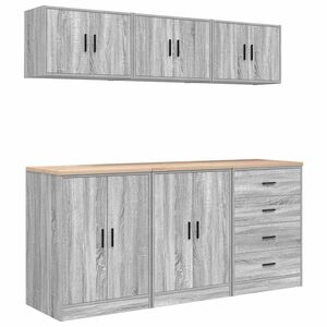 vidaXL Garage Cabinets 6 pcs Grey Sonoma Engineered Wood