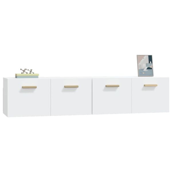 vidaXL Armario de pared 2 uds madera contrachapada blanco 80x35x36,5cm