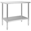 vidaXL Mesa de trabajo para cocina acero inoxidable 100x60x85 cm