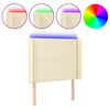 vidaXL Cabecero con LED cuero sint&eacute;tico color crema 103x16x118/128 cm