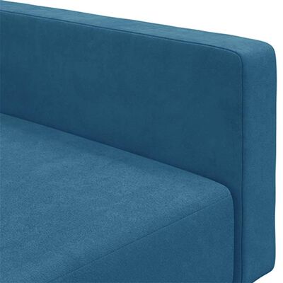 vidaXL Sofá cama de 2 plazas con taburete terciopelo azul