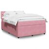 vidaXL Cama box spring con colch&oacute;n terciopelo rosa 140x190 cm