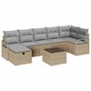 vidaXL Juego de Sof&aacute; 8 uds. Beige y Gris Claro rat&aacute;n sint&eacute;tico