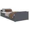vidaXL Estructura cama sin colch&oacute;n madera pino gris oscuro 90x200 cm
