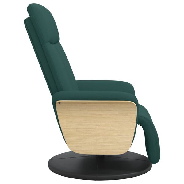 vidaXL Sillón reclinable con reposapiés tela verde oscuro