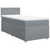 vidaXL Cama box spring con colch&oacute;n tela gris claro 90x200 cm
