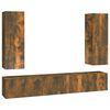 vidaXL Set de muebles de TV 5 pzas madera contrachapada roble ahumado