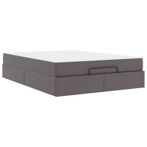 vidaXL Estructura de cama con colch&oacute;n con colch&oacute;n 2 pcs Gris PVC