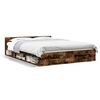 vidaXL Cama con cajones madera de ingenier&iacute;a roble ahumado 140x200 cm