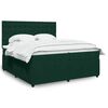 vidaXL Cama box spring con colch&oacute;n terciopelo verde oscuro 200x200 cm