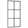 vidaXL Puerta corredera con herrajes negro 102x205 cm ESG vidrio
