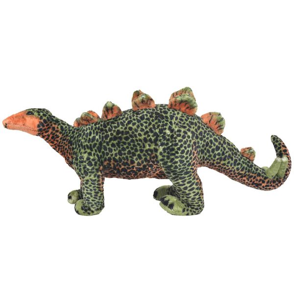 vidaXL Dinosaurio Stegosaurus de peluche de pie verde y naranja XXL