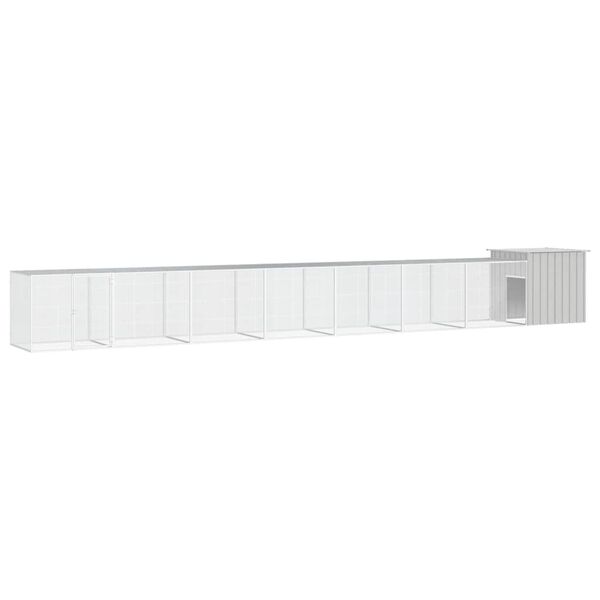 vidaXL Gallinero de acero galvanizado gris 800x91x100 cm