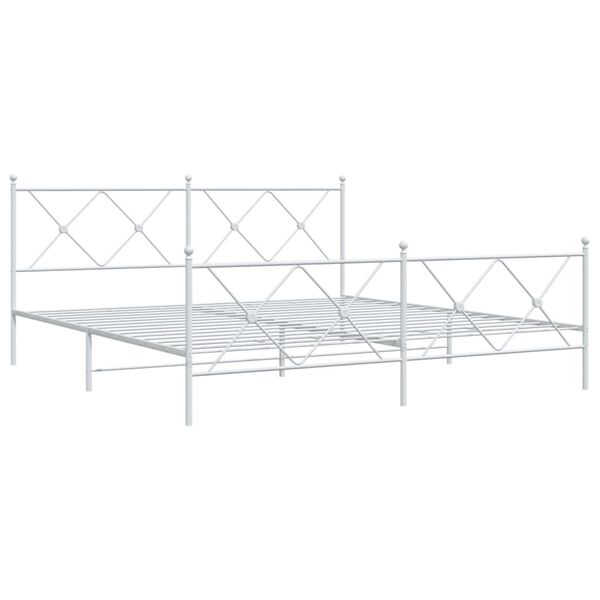 vidaXL Estructura cama sin colchón con estribo metal blanco 180x200 cm