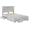vidaXL Estructura de cama con cabecera Gris Concreto 120 x 190 cm