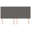 vidaXL Cabecero de cama gris 160x5x118/128 cm piel sintética