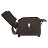 vidaXL Silla de masaje elevable de tela marr&oacute;n oscuro
