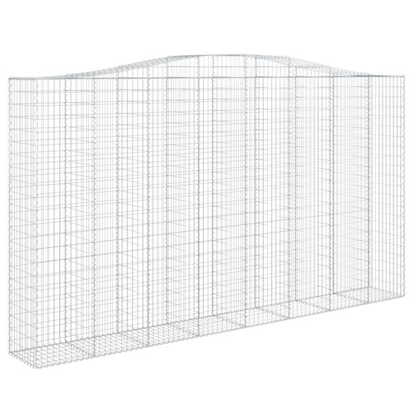 vidaXL Cestas de gaviones 10 uds forma de arco hierro 400x50x220/240cm