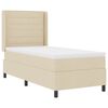 vidaXL Cama tipo Box Spring con colch&oacute;n Crema 90 x 190 cm tela
