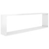 vidaXL Estante cubo pared 4uds contrachapado blanco brillo 100x15x30cm