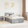 vidaXL Estructura de cama con cabecera Gris Concreto 135 x 190 cm