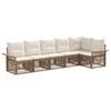 vidaXL Conjunto de sof&aacute;s de jard&iacute;n 6 pcs Beige rat&aacute;n sint&eacute;tico