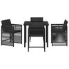 vidaXL Conjunto de Comedor de Jard&iacute;n 5 pcs Negro rat&aacute;n sint&eacute;tico