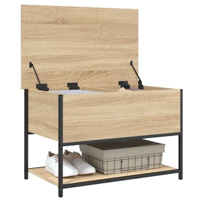 vidaXL Banco almacenaje madera ingeniería roble Sonoma 70x42,5x47 cm