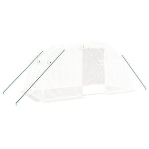 vidaXL Invernadero con estructura de acero blanco 8 m&sup2; 4x2x2 m