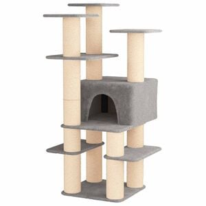 vidaXL &Aacute;rbol para gatos con postes de sisal Gris Claro 161 cm