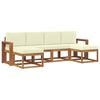 vidaXL Conjunto de sof&aacute;s de exterior 6 uds. Natural y Crema