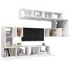 vidaXL Set de mueble para TV de 8 piezas madera de ingenier&iacute;a blanco