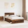 vidaXL Estructura de cama con cabecera Madera vieja 120 x 200 cm