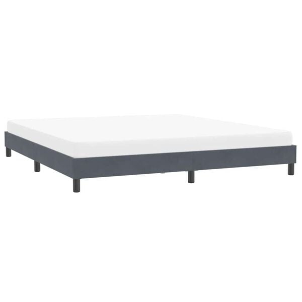 vidaXL Estructura de cama sin colch&oacute;n terciopelo gris oscuro 200x210cm