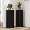 vidaXL Soporte de plantas 2 pcs Roble Negro 25 x 25 x 80 cm