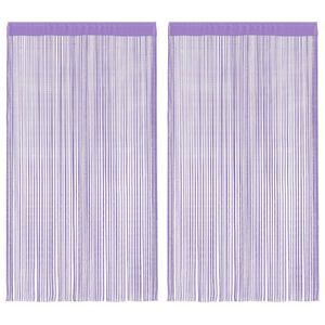 vidaXL Cortinas de cuerdas 2 uds morado 100x250 cm