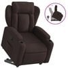 vidaXL Sill&oacute;n reclinable elevable tela marr&oacute;n oscuro