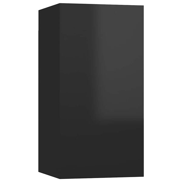 vidaXL Mueble de TV madera contrachapada negro brillante 30,5x30x60cm
