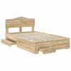 vidaXL Estructura de cama con cabecera Roble Sonoma 135 x 190 cm