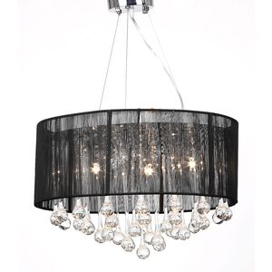 vidaXL L&aacute;mpara colgante con 85 cristales negros